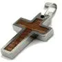 MJ Metals Jewelry Personalized Tungsten Carbide Hawaiian Koa Wood Cross Pendant Necklace 18'' to 20'' SS Wheat Chain MJ Metals Jewelry Personalized Tungsten Carbide Hawaiian Koa Wood Cross Pendant Necklace 18'' to 20'' SS Wheat Chain