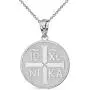 Sterling Silver Christogram Symbol IC XC NIKA Jesus Christ Conquers Medallion Necklace