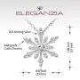 ELEGANZIA Snowflake Necklace for Women Sterling Silver Jewelry Sparkling Cubic Zirconia for Teenage Girls Mom Girlfriend