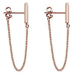 KSQS Minimalist Chain Earrings Dangle Earrings 925 Sterling Silver Plated Bar Earrings for Women