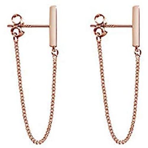KSQS Minimalist Chain Earrings Dangle Earrings 925 Sterling Silver Plated Bar Earrings for Women