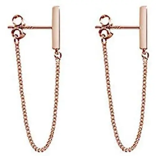KSQS Minimalist Chain Earrings Dangle Earrings 925 Sterling Silver Plated Bar Earrings for Women KSQS Minimalist Chain Earrings Dangle Earrings 925 Sterling Silver Plated Bar Earrings for Women