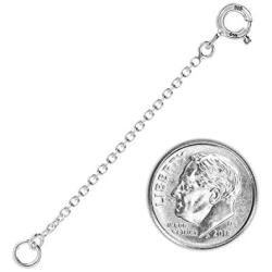 925 Sterling Silver 1MM - Cable Italian - Pendant - Necklace - Anklet - Bracelet - Extender Chain - 1 Inch to 6 Inch Super Thin & Strong With 5MM End Ring
