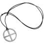 Sun Wheel Solar Cross Circle Jewelry Neo-paganism Norse Viking Celtic Wicca Pagan Protection Amulet Silver Pewter Unisex Mens Pendant Necklace Medallion Charm for men Black Adjustable Cord
