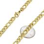 The Bling Factory 7mm 24k Yellow Gold Plated Stainless Steel Flat Figaro Chain Necklace