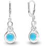 LeCalla Flaunt Sterling Sliver Jewelry Leverback Celtic Knot Earrings for Women (Gemstone Birthstone Round 6MM)