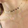 itianxi Dainty Beaded Choker Necklaces,14K Gold/Silver Plated Cute Tiny Delicate Coin/Satellite Chain Choker Necklaces for Women