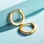 Kainier Mini Hoop Earrings 18K Gold Plated Cubic Zirconia Ear Cuff Earrings Huggie Hoop Cartilage Earring Hypoallergenic Jewelry for Women and Girls Rose/Gold