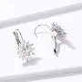 BAMOER 18K Rose Gold Plated Cubic Zirconia Snowflake Lever Back Earrings Necklace Set for Women CZ Jewelry Set