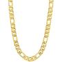 STRUCTURE BY NES 24K Yellow Gold Plated Brass Polished Figaro Mens Chain Necklace