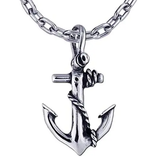 Anchor Necklace - Heavyweight Anchor Pendant Crafted in Sterling Silver with 24'' Necklace Chain Anchor Necklace - Heavyweight Anchor Pendant Crafted in Sterling Silver with 24'' Necklace Chain