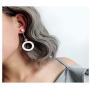 Wood Circle Dangle Drop Earrings Geometric Wooden Bead Square Hoop Earrings for Women Girls Jewelry