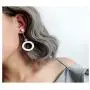 Wood Circle Dangle Drop Earrings Geometric Wooden Bead Square Hoop Earrings for Women Girls Jewelry