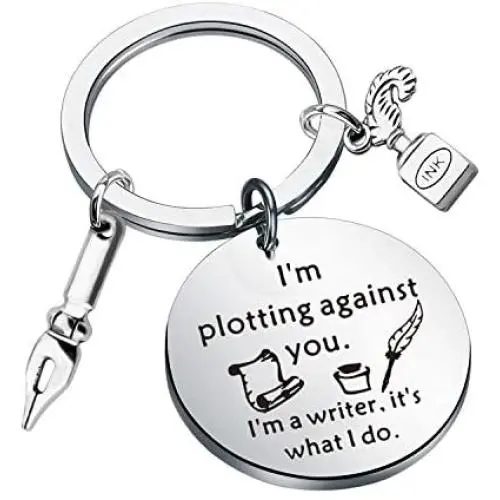 CENWA Writer Gift Writer Keychain Im Plotting Against You Keychain Gifts for Writer, Novel Writer, Author CENWA Writer Gift Writer Keychain Im Plotting Against You Keychain Gifts for Writer, Novel Writer, Author