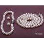 JYX Pearl White Freshwater Pearl Necklace Bracelet and Earrings Set Pearl Jewellery Set AA + 5-6mm