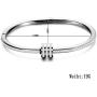 Jude Jewelers Stainless Steel Oval Shape Cubic Zircon Bangle Bracelet