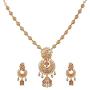 Tarinika Mara Gold-Plated Indian Jewelry Set with Necklace and Earrings - White Red