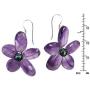 Cultured Freshwater Purple Pearls (Dyed) and Purple Quartz Flower Necklace-Earrings Jewelry Set