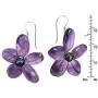 Cultured Freshwater Purple Pearls (Dyed) and Purple Quartz Flower Necklace-Earrings Jewelry Set