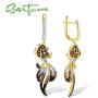 Santuzza 925 Sterling Silver Gold Fish Drop Dangling Earrings Fashion Jewelry