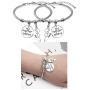XYIYI 4 Pieces Best Friend Bracelets Adjustable Engraved Friendship Bangle Bracelet BBF Jewelry Set Graduation Gifts Birthday Gifts