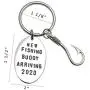 Pregnancy Announcement for Grandparents Grandpa New Fishing Buddy Arriving 2021 2020 Fishing Buddy Keychain Gift for Dad