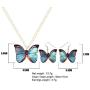 WEVENI Acrylic Monarch Butterfly Necklace and Earrings Morpho Butterfly Jewelry Sets Insect Dangle Drop Pendant for Women Girls Ladies