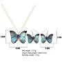 WEVENI Acrylic Monarch Butterfly Necklace and Earrings Morpho Butterfly Jewelry Sets Insect Dangle Drop Pendant for Women Girls Ladies