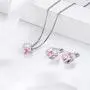 Birthstone Necklace/Earring 925 Sterling Silver Women Cross/3D Cube/Cresent Moon Birth Stone Jewelry Mens Birthday Gift Anniversary Present Birthstone Necklace/Earring 925 Sterling Silver Women Cross/3D Cube/Cresent Moon Birth Stone Jewelry Mens Birthday Gift Anniversary Present