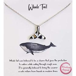 Jewelry Nexus Whale Tail Inspirational Pendant Delicate Pendant Chain Necklace