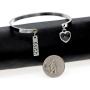 Uloveido A Piece of My Heart Lives in Heaven Bracelet,Rose Gold Plated Stainless Steel,Faith Pendant,Heart Mustard Seed Cuff Bangle Y628