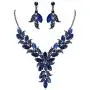 BriLove Womens Wedding Bridal Crystal Marquise-Shape Leaf Flower Enamel Statement Necklace Dangle Earrings Set BriLove Womens Wedding Bridal Crystal Marquise-Shape Leaf Flower Enamel Statement Necklace Dangle Earrings Set