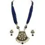 Babosa Sakhi Blue Meenakari Pendant Set Jaipuri Pearl Indian Traditional Kundan Necklace Jewelry Babosa Sakhi Blue Meenakari Pendant Set Jaipuri Pearl Indian Traditional Kundan Necklace Jewelry