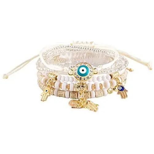 boho evil eye bracelet for women, Charms Bohemian Multilayer Stretch Stackable hamsa ojo beads bracelets , energy dainty beaded big evil eye protection bracelet for girl boho evil eye bracelet for women, Charms Bohemian Multilayer Stretch Stackable hamsa ojo beads bracelets , energy dainty beaded big evil eye protection bracelet for girl