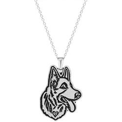 JczR.Y Vintage Punk Wolf Head Pendant Necklace Retro Original Animal Wolf Sweater Chain Necklace for Men Norse Viking Arrow Headed Amulet Jewelry
