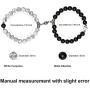 Vanjewnol 1 Pair Magnetic Couples Bracelets for Women/Men, Connecting Bracelets for Couples, Black and White Beads Matching Couple Bracelets for Him and Her, Friendship Bracelets BR02B