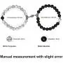 Vanjewnol 1 Pair Magnetic Couples Bracelets for Women/Men, Connecting Bracelets for Couples, Black and White Beads Matching Couple Bracelets for Him and Her, Friendship Bracelets BR02B