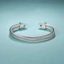 UNY Designer Inspired Jewelry Double Cable Wire CZ Antique Bangle Elegant Beautiful
