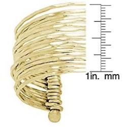 Zad Womens Metal Thin Hammered Bunch Cuff Bracelet (Gold Tone)