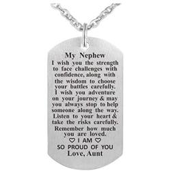 Yintunuo Niece Nephew Dog Tag Necklace Jewelry Pendant Keychain from Aunt and Uncle