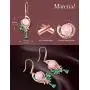 HXZZ Fine Jewelry Women Gifts Sterling Silver Natural Gemstone Amethyst and Rose Quartz Drop Dangle Hook Earrings Phoenix Design Style HXZZ Fine Jewelry Women Gifts Sterling Silver Natural Gemstone Amethyst and Rose Quartz Drop Dangle Hook Earrings Phoenix Design Style