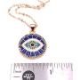 Mava Art Enamel Evil Eye Pendant Necklace for Women 18K Gold Plated Chain Novelty Jewelry