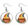 Clover Shine Rainbow Ireland St.Patricks Day Ear Dangle Silver Drop Earring Jewelry Woman Clover Shine Rainbow Ireland St.Patricks Day Ear Dangle Silver Drop Earring Jewelry Woman