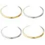4 Pcs Ethnic Flower Carved Open Choker Short Necklace Handmade Tribal Gold Silver Adjustable Statement Jewelry for Women Girls
