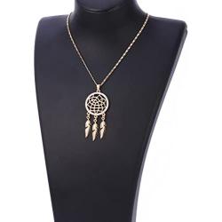 Ouran Long Chain Necklace for Women,Dream Catcher Pendant Necklace for Girls Gold and Silver Personalized Necklace