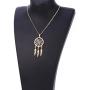 Ouran Long Chain Necklace for Women,Dream Catcher Pendant Necklace for Girls Gold and Silver Personalized Necklace