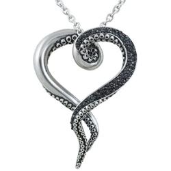 Controse Womens Silver-Toned Heart Shaped Stainless Steel Dark and Bright Tentacle Octopus Necklace 31''