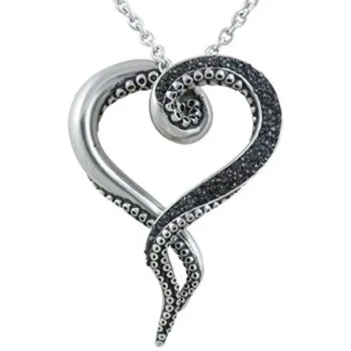 Controse Womens Silver-Toned Heart Shaped Stainless Steel Dark and Bright Tentacle Octopus Necklace 31'' Controse Womens Silver-Toned Heart Shaped Stainless Steel Dark and Bright Tentacle Octopus Necklace 31''