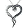 Controse Womens Silver-Toned Heart Shaped Stainless Steel Dark and Bright Tentacle Octopus Necklace 31''