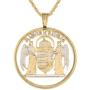 Hungarian Pendant & Necklace, Hunagary Five Pengo Coin Hand Cut